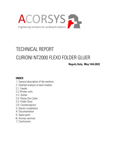 Servicio de estudio técnico-económico del estado del equipo usado